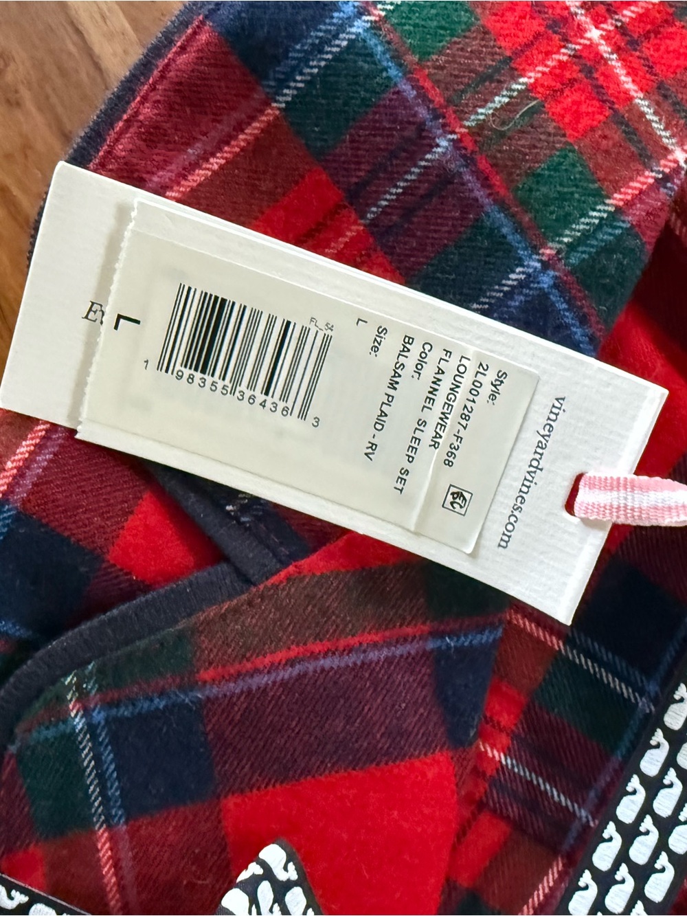 Vineyard Vines Red Green Navy Plaid Pajama set - Picture 3 of 3